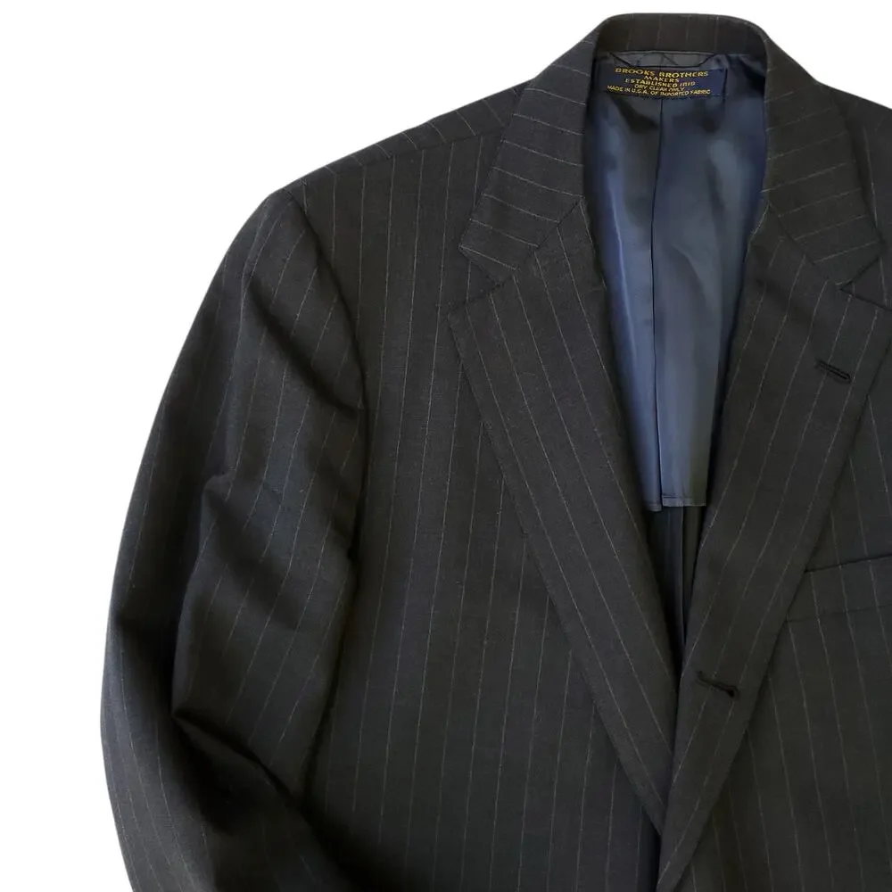 Vintage Brooks Brothers Wool Jacket Blazer Sport Coat Wool Stripe Gentleman 41R